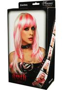 Courtney Wig - White With Hot Pink